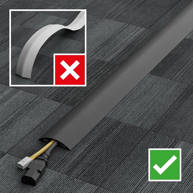 D-Line 30ft Floor Cord Cover, Floor Cable Protector, Extension Cord Cover - Image 7