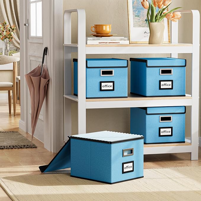 Decorative File Organizer Document Storage Boxes - Image 2