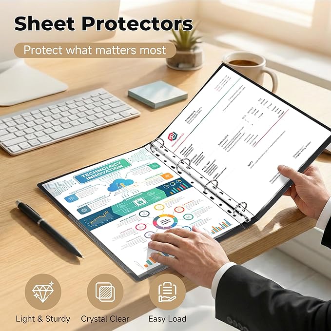 1080 Pack Clear Sheet Protectors 8.5 x 11 Inch, Plastic Page Sleeves - Image 2