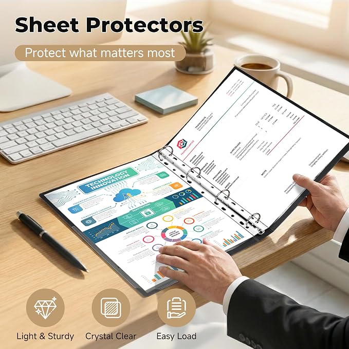 Pauuooa 120 Pack Clear Sheet Protectors 8.5 × 11 Inch, - Image 2