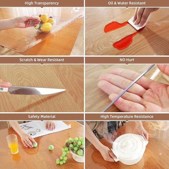 Warmstar Clear Table Protector 2mm Thick, 38x96 Inch Clear Table Cover Protector - Image 3