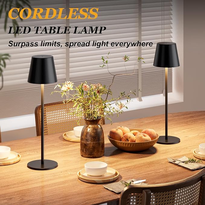 Kakanuo Cordless Table Lamp Rechargeable Black - Image 4