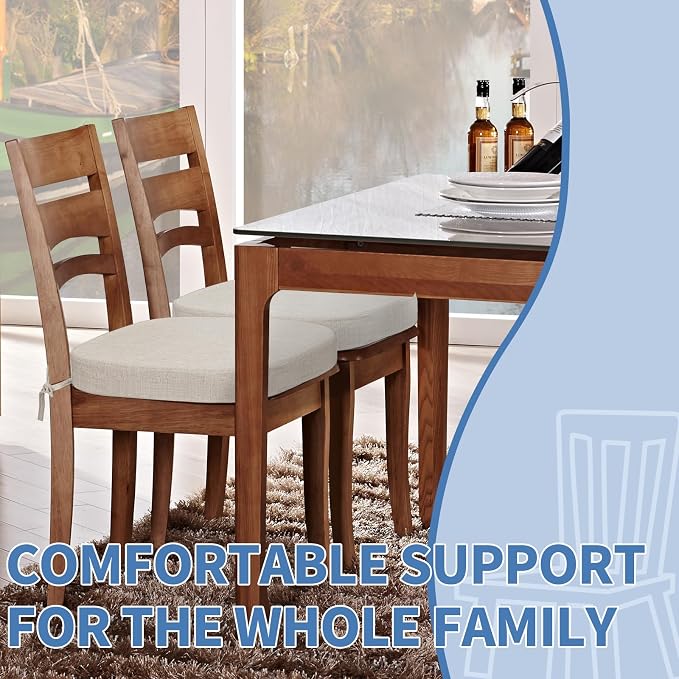 BUYUE Thickened 2.5" Dining Chair Cushions Set of 4, U-Shape High Density Foam - Image 2