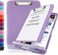 HWPRATO Glitter Clipboard with Storage, Clip Boards 8.5x11 with Pen Holder by Home