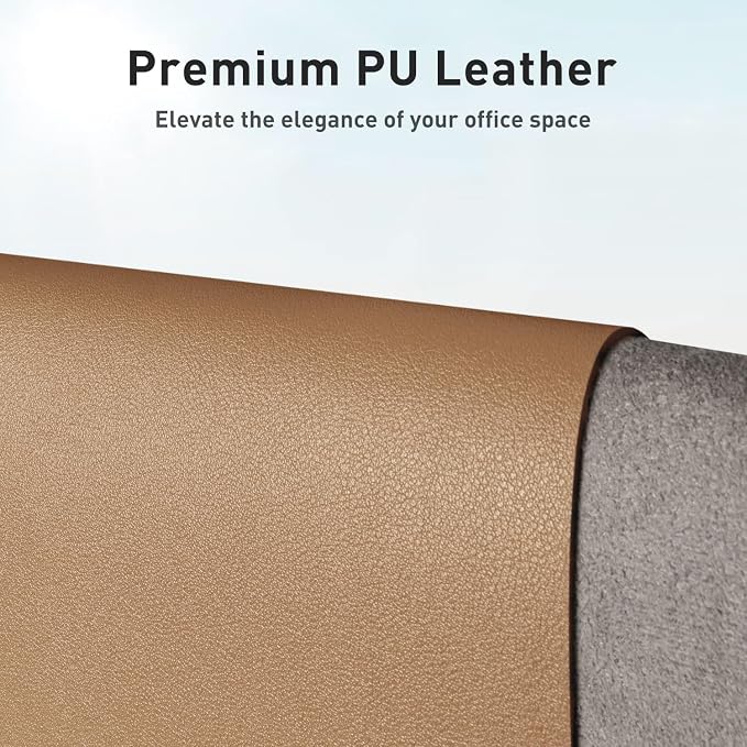 Aothia Faux Leather Desk Mat, Waterproof Desk Pad | One large surface - Image 2