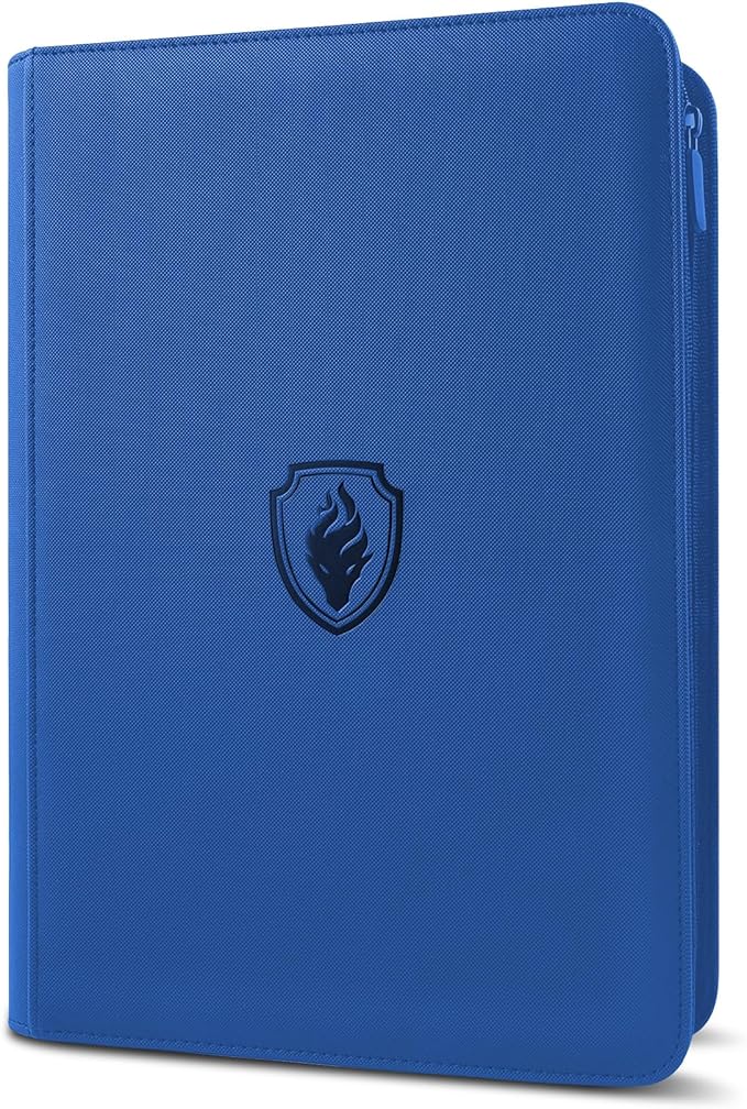 Premium Zip Card Binder, Fabmaker 9 Pocket Trading Card Binder, PU Cover Zipper by Fabmaker