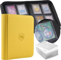 Toploader Binder, Holds 160 Toploaders, 100 Toploaders INCLUDED, 4-Pocket PU by Pemocyny