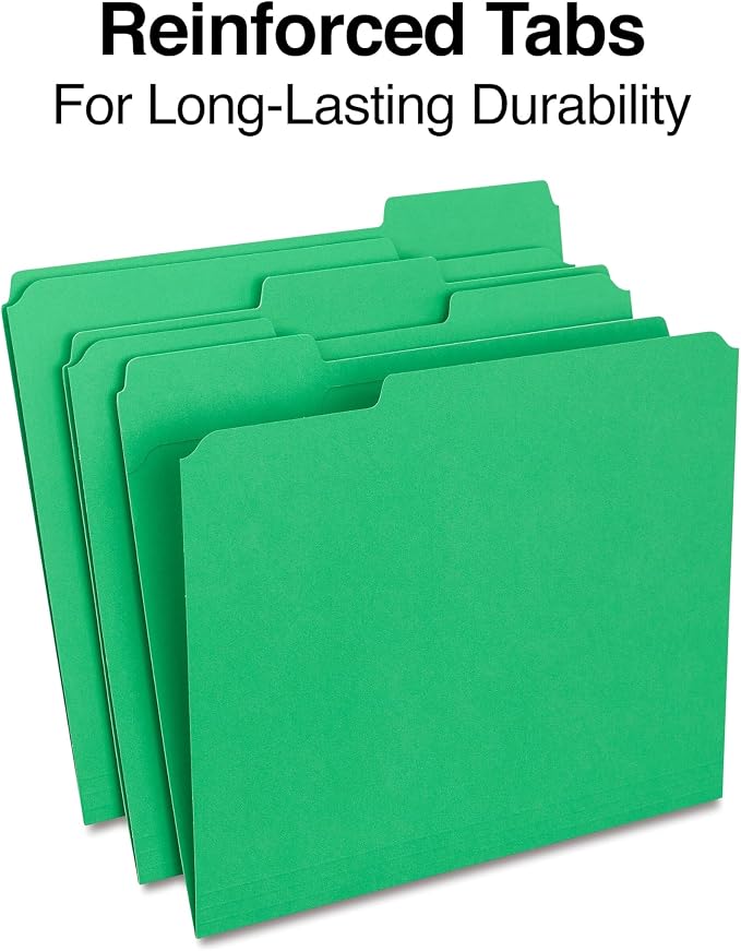 Staples Reinforced File Folder, Letter Size, 1/3‑Cut Tab, Durable Construction - Image 3