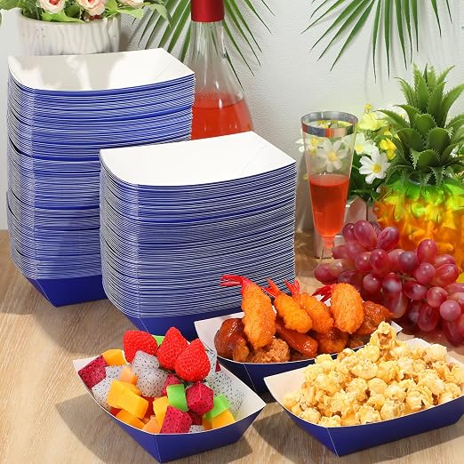 Yinkin 200 Pcs Paper Boat Disposable Graduation Food Trays Nacho Trays Kraft - Image 7