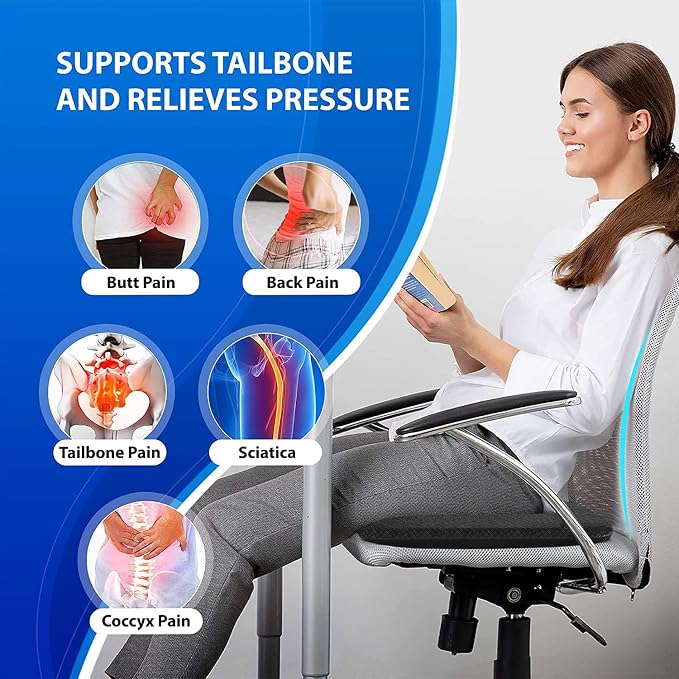 Extra Large Gel Seat Cushion for Long Sitting Pressure Pain Relief | 17x17inch - Image 7