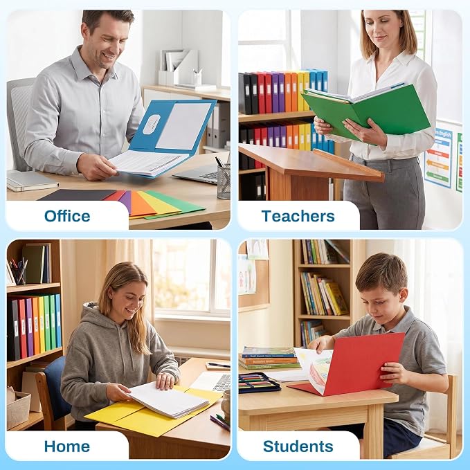 SUNEE Two Pocket Folders, 100 Pack File Folders - Image 6