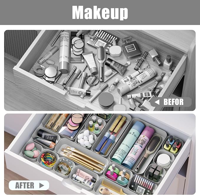 Drawer Organizers Bins 10 PCS for Bathroom Makeup Desk Office | - Image 8
