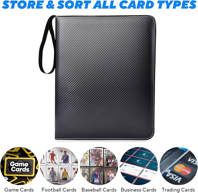 Portable 9-Pocket Trading Card Binder, Holds 1080 Cards - Image 4
