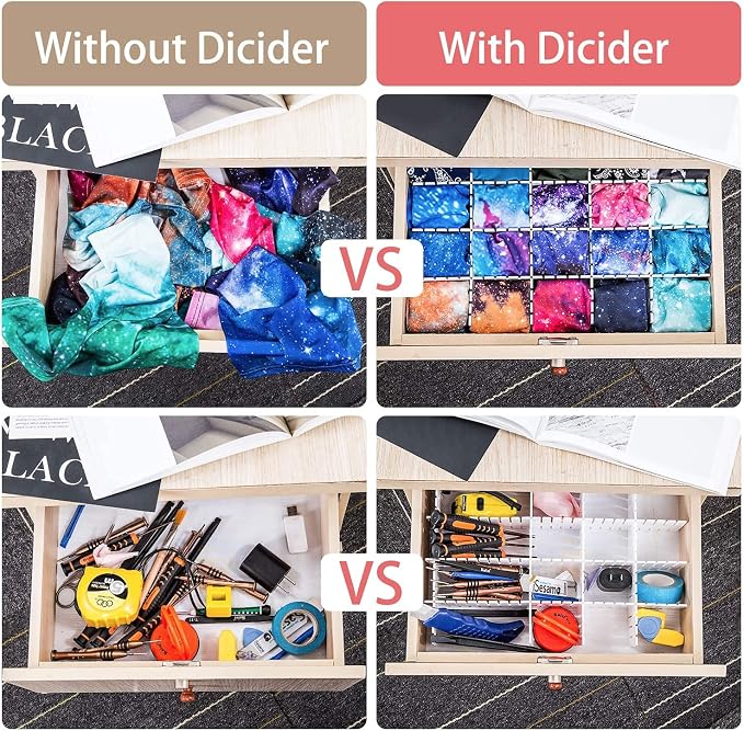 8Pcs Drawer Dividers, Adjustable Drawer Organizer - Image 5