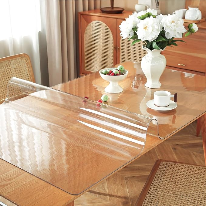 OstepDecor Clear Table Cover Protector 36 x 60 Inch, 1.5mm Thick Plastic Table - Image 2