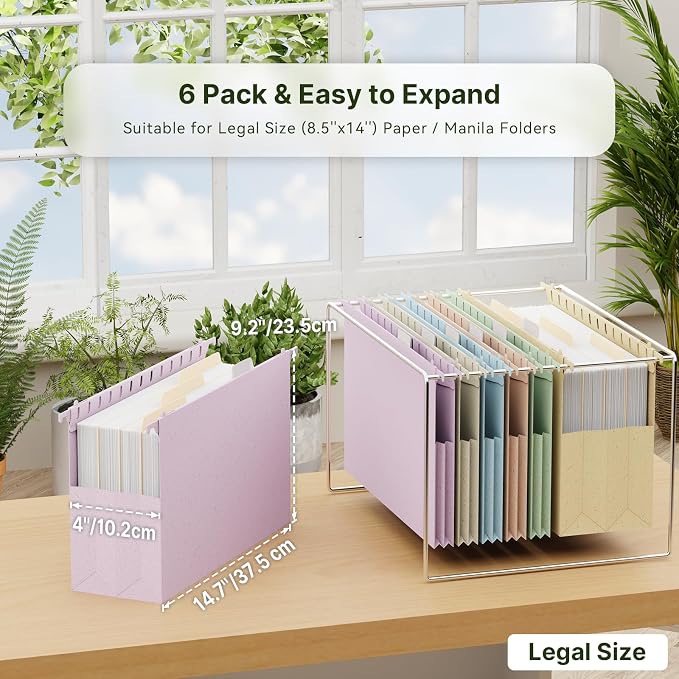 XINGIA Legal Size Hanging File Folders, Expandable 4 Inch File Folders Legal - Image 2