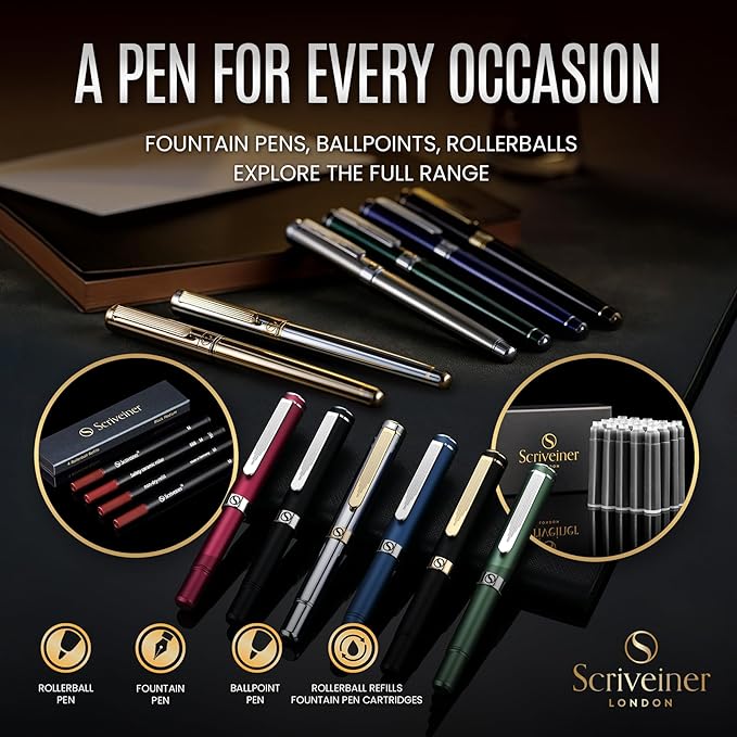 Scriveiner Deep Crimson Ballpoint Pen - Image 6