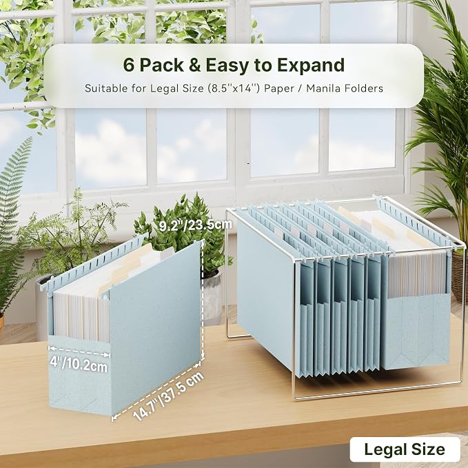 XINGIA Legal Size Hanging File Folders, Expandable 4 Inch File Folders Legal - Image 2