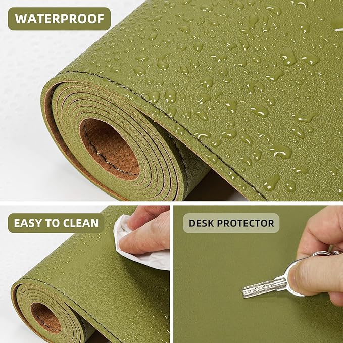 AFIING Leather Desk Pad Protector, Large Desk Mat - Image 5