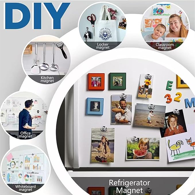 Strong Fridge Magnets, 12 x 16mm, Heavy Duty Magnetic Push Pins - Image 6