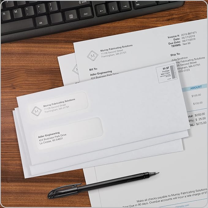 Columbian #10 Security Envelopes, 500 Pack, Double Window Self Seal Envelopes - Image 7