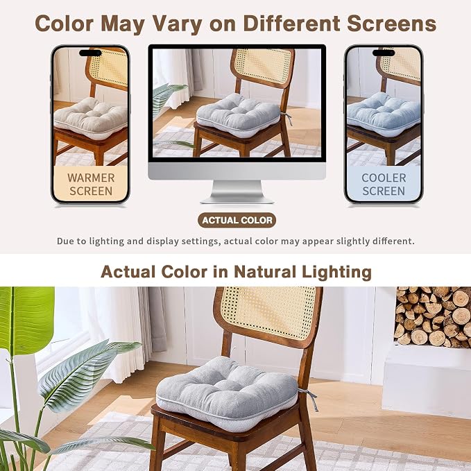 BETU Chair Cushions for Dining Chairs Set of 2, 3.5" Thick Kitchen Table Chair - Image 5