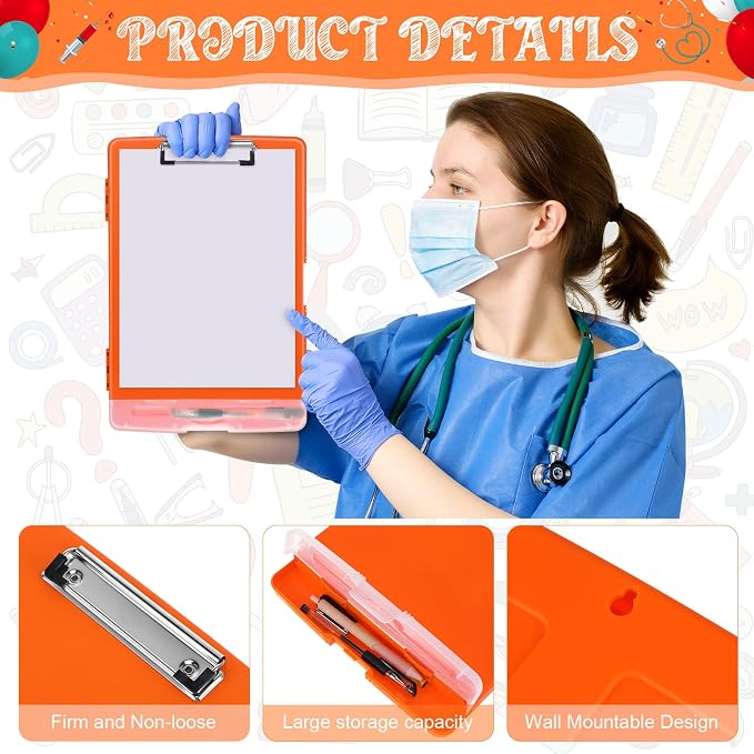Crtiin 6 Pcs Colored Clipboard - Image 3