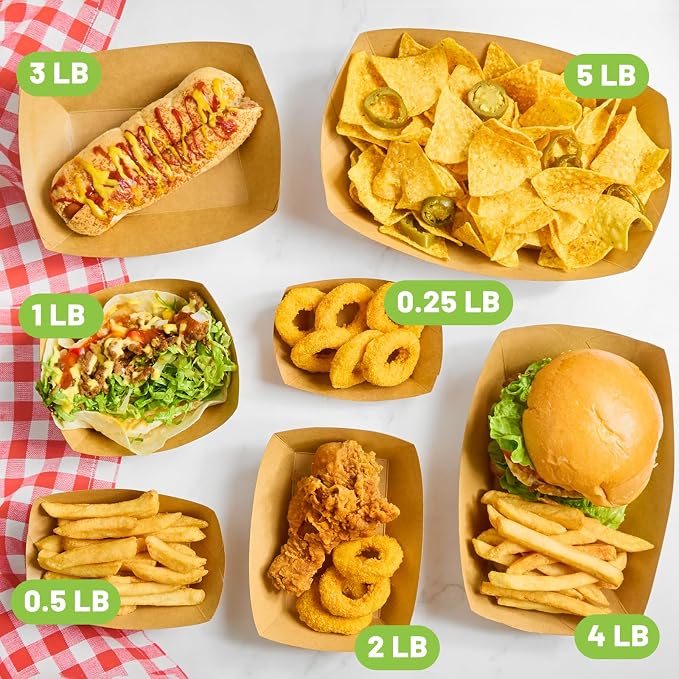 ZORRITA Paper Food Trays, 2 Lb, 200 Pack | Disposable, Take Out Basket Holders - Image 6