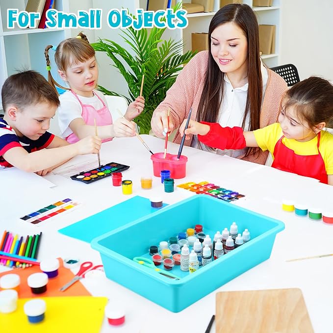 Kigley 10 Pcs Flat Storage Tray Organizer Bin Letter Size Paper Trays - Image 6