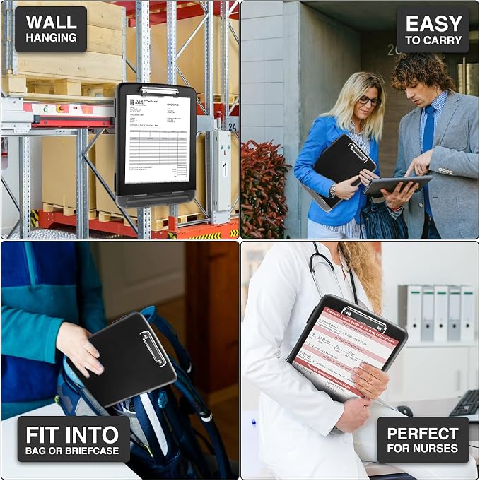 Sooez Clipboard with Storage, Clip Board 8.5 x 11 with Pen Holder, Plastic - Image 8