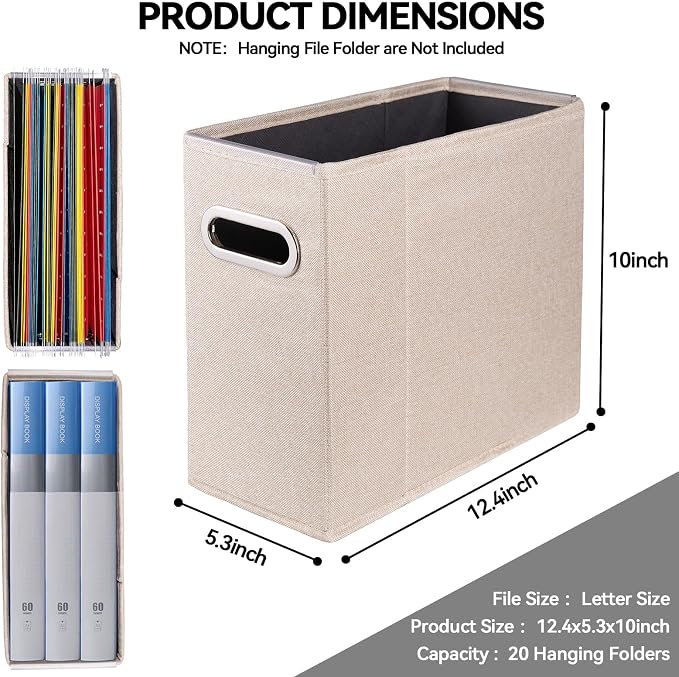 6 Packs Letter Size File Organizer, File Folders Organizer, Fabric Storage Box - Image 2