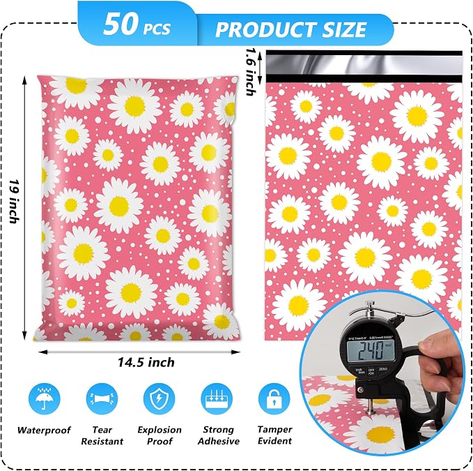 Poly Mailer 14.5x19 Inch 50 Pcs, Waterproof and Tear-Resistant Shipping Bags - Image 2
