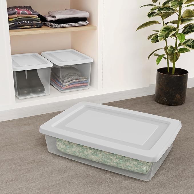 Sterilite Storage Box, Stackable Plastic Container Home Organizer, 28 Qt - Image 6