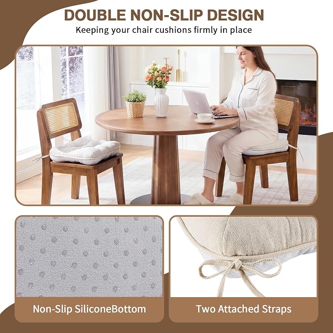 BETU Chair Cushions for Dining Chairs, 3.5" Thick Kitchen Table Chair Pads - Image 2