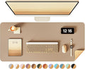 YSAGi Double-Sided Desk Pad, 31.5"x15.7"Leather Desk Mat, Eco Cork Desk Pad by YSAGi