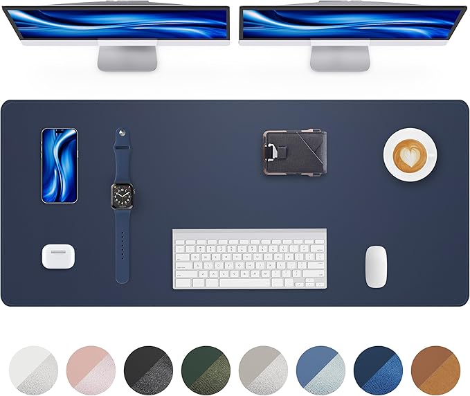 AFIING Leather Desk Protector, Large Mouse Pad, Non-Slip Blotter, Waterproof by AFIING
