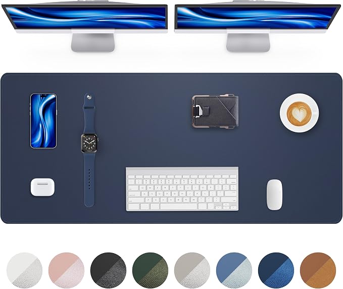 AFIING Leather Desk Pad Protector- 48" x 17" Office Desk Mat, Non-Slip PU by AFIING