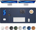AFIING Leather Desk Pad Protector- 48" x 17" Office Desk Mat, Non-Slip PU by AFIING
