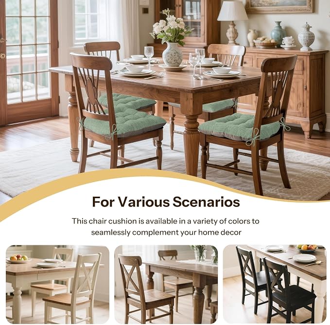 Non Slip Chair Cushions for Dining Chairs Set of 4 Kitchen Chair Cushions - Image 5