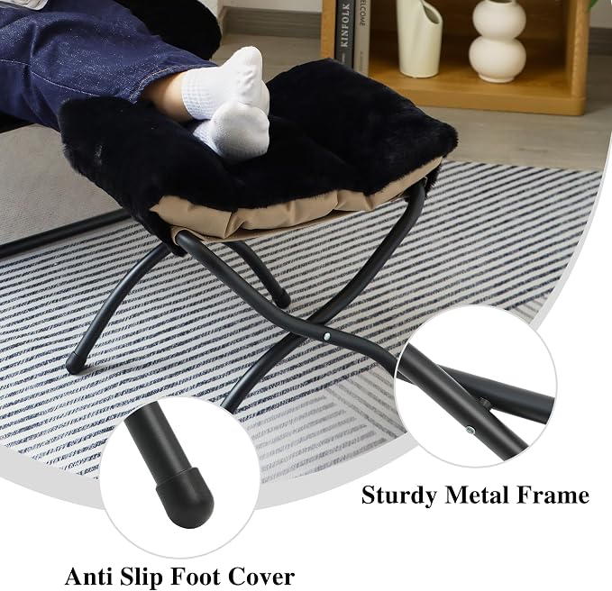 15" Folding Ottoman, Foldable Footrest Stool, Portable Small Foot Stool - Image 7