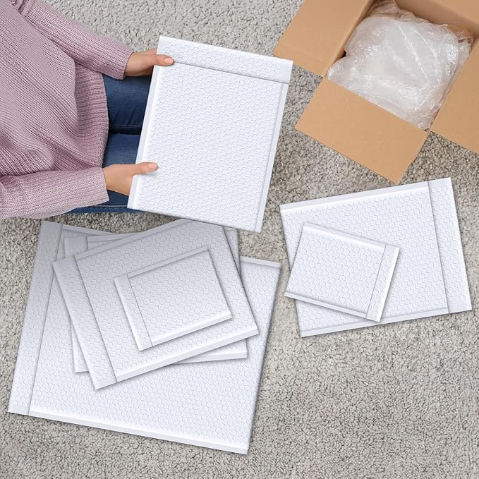Fuxury Bubble Mailers 9.5x14.5" 250 Pack White Large Padded Envelopes Usable - Image 9