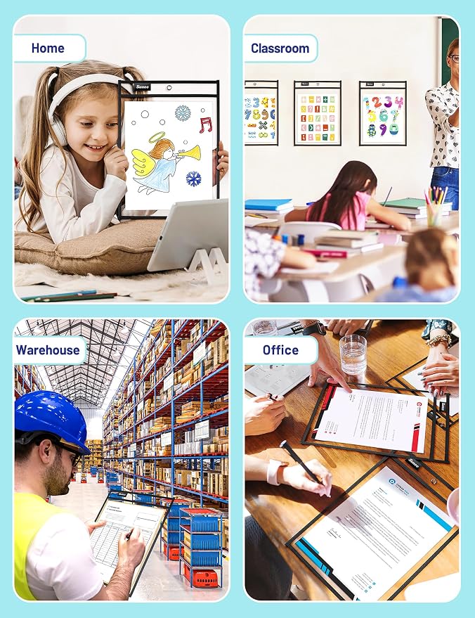 SUNEE 30 Packs Oversized Reusable Dry Erase Pocket Sleeves - Image 7