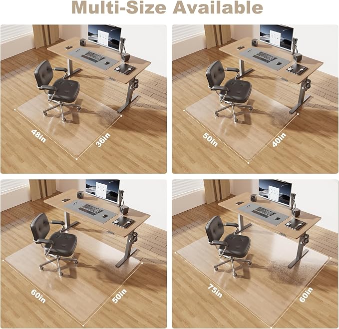 60"x75" Computer Chair Mat for Hardwood, PVC Office Mat for Hardwood Floor - Image 6