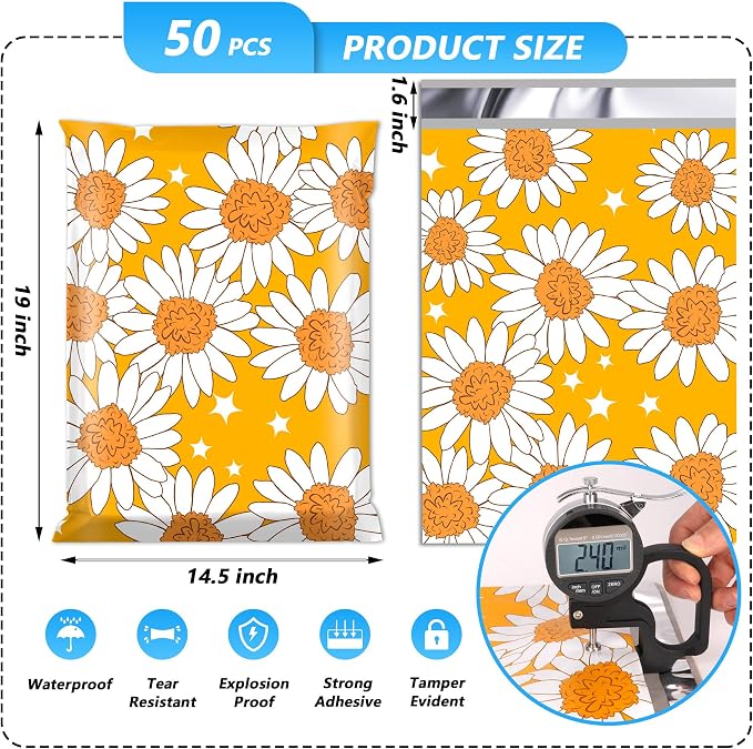 50 Pcs 14.5x19 Inch Poly Mailer, Waterproof & Tear-Resistant Shipping Bags - Image 2