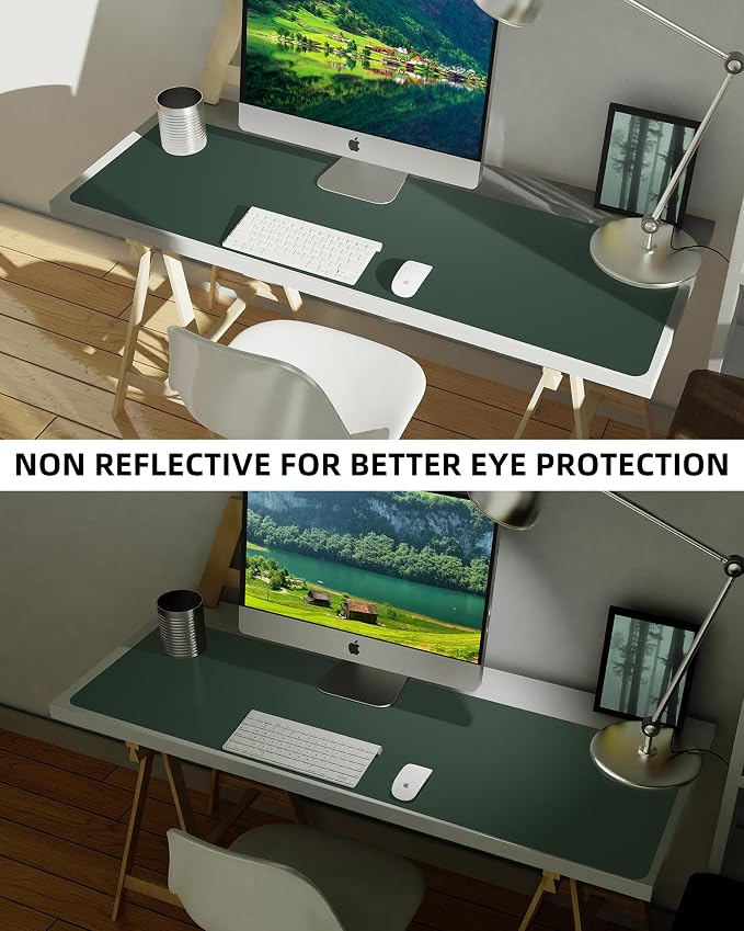 AFIING Leather Desk Pad Protector, Mouse Pad, Office Desk Mat, Non-Slip PU - Image 6
