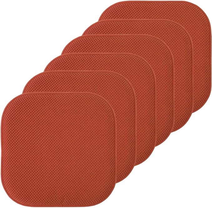 Sweet Home Collection Chair Cushion Memory Foam Pads Honeycomb Pattern Slip Non by SweetHomeCollection