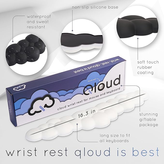 Blue Cloud Keyboard Wrist Rest – Create-ables Qloud Blue Wrist Rest - Image 4