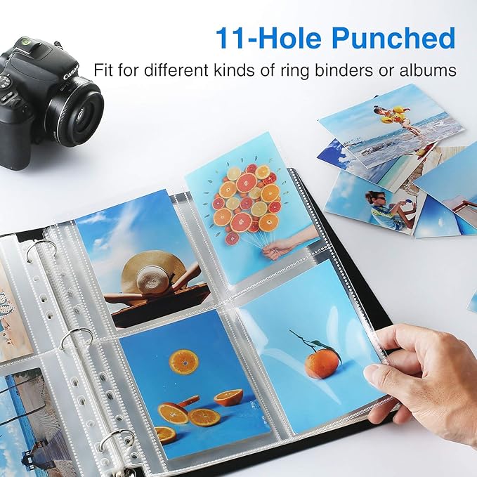 Sooez 30 Pack Photo Sleeves for 3 Ring Binder, Heavy Duty Plastic Page - Image 3