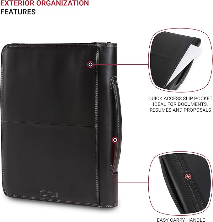 Wenger Concept Zippered Padfolio, Padded Document Organizer - Image 3