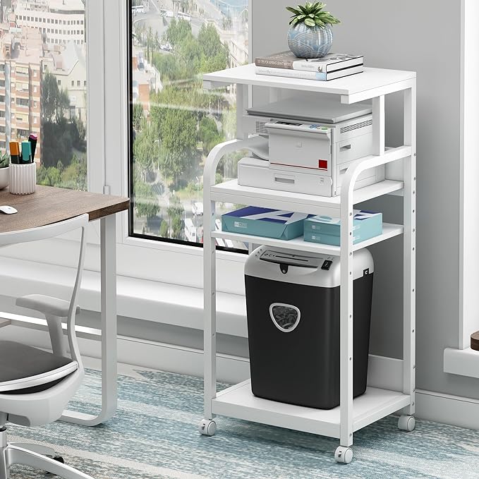 Fannova 4 Tier White Printer Stand Table by Fannova